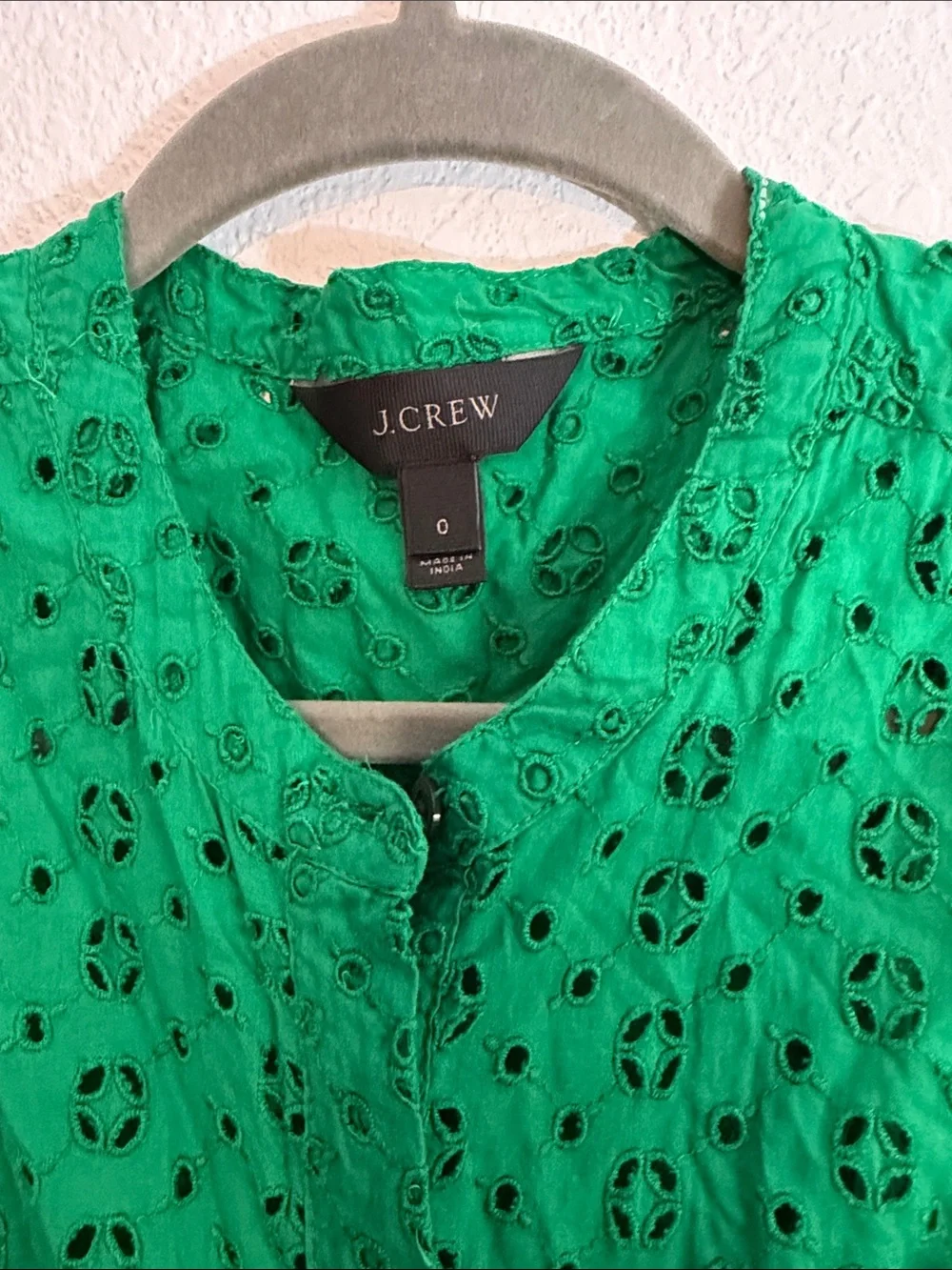 J. Crew Emerald Green Eyelet Sleeveless Midi Dress